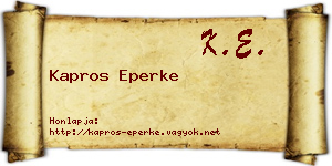 Kapros Eperke névjegykártya